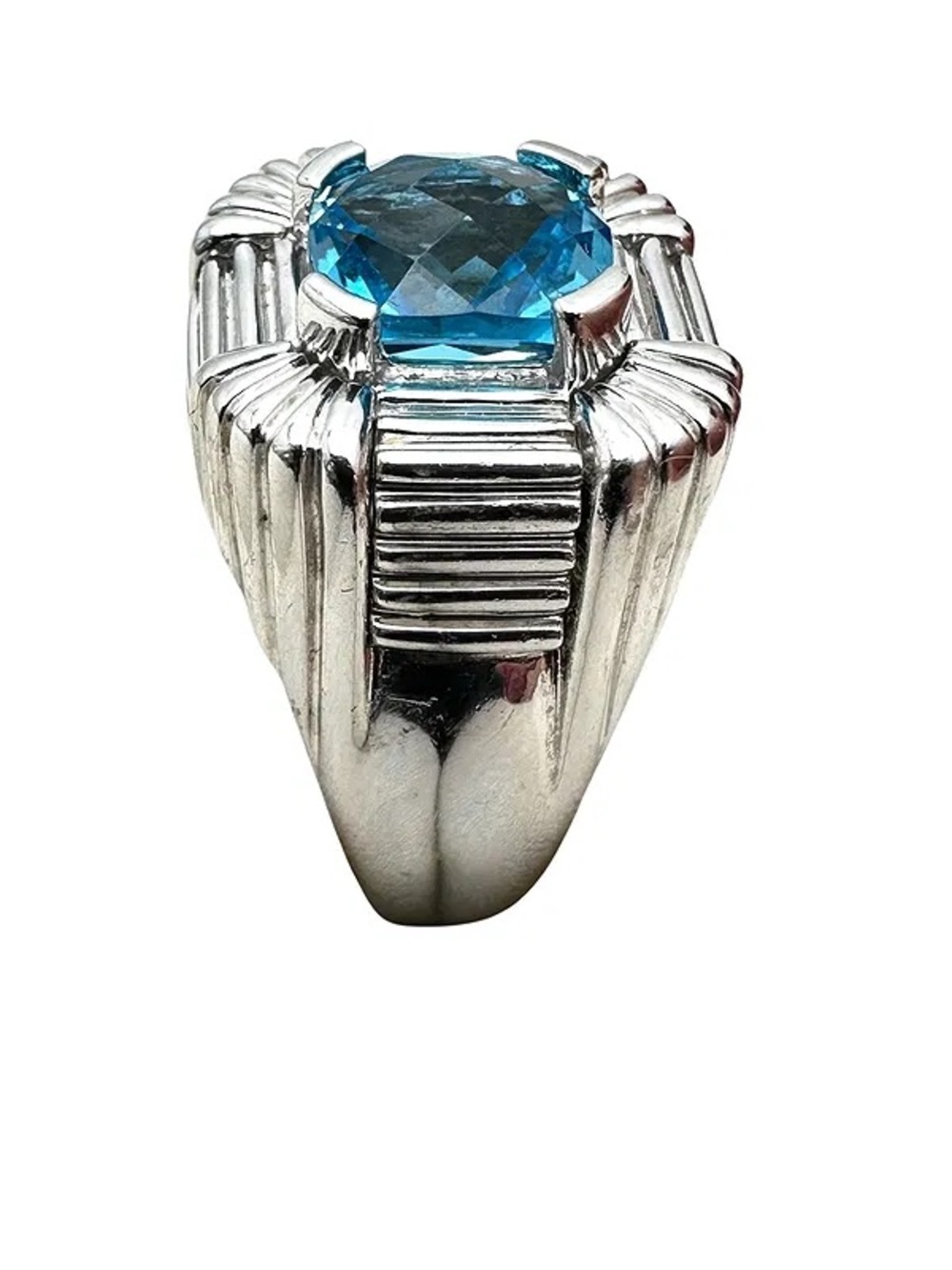 Sterling Silver Blue Topaz Statement Ring